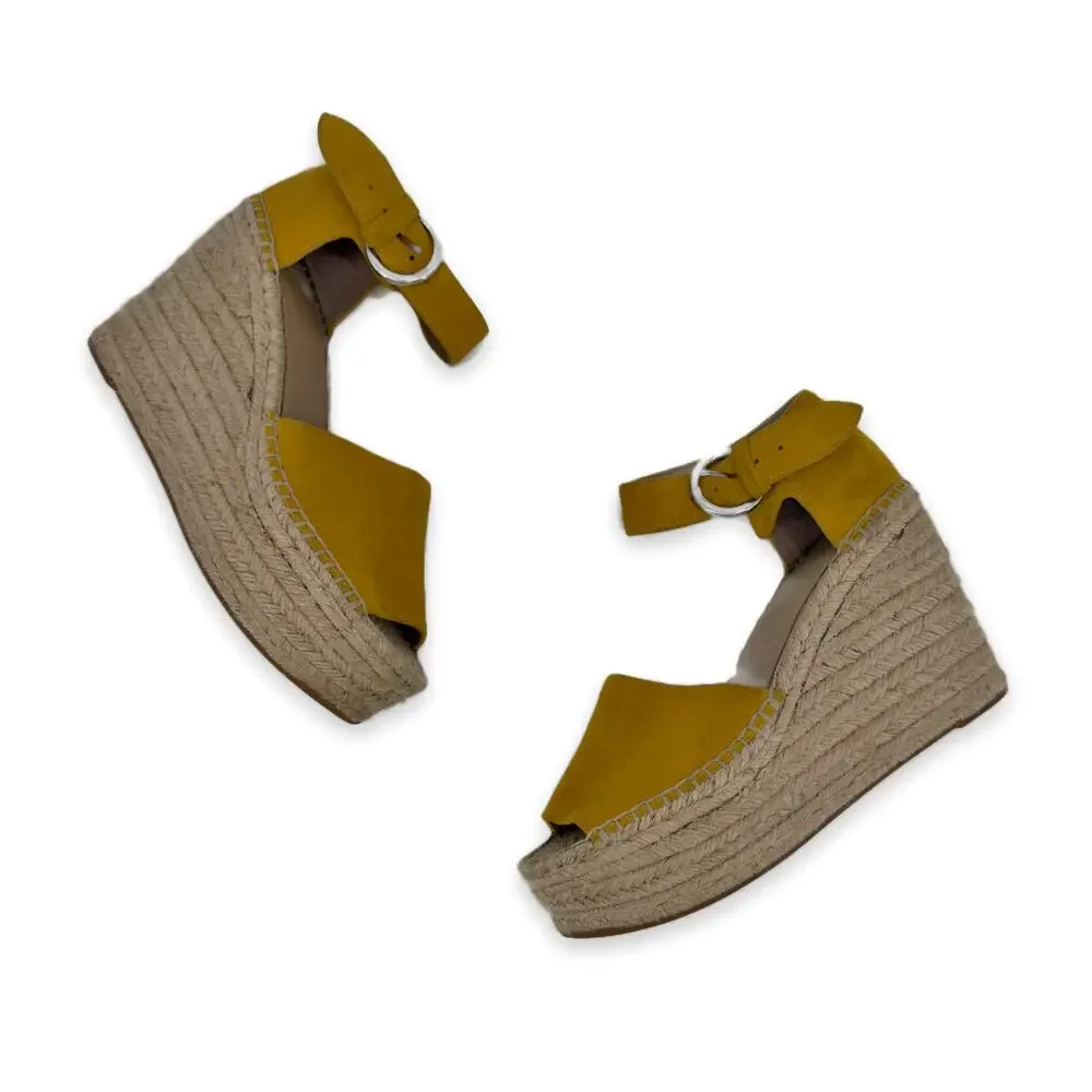 Marc Fisher LTD Aladia Espadrille Platform Wedge Sandals size 8.5 Suede Mlaidia7